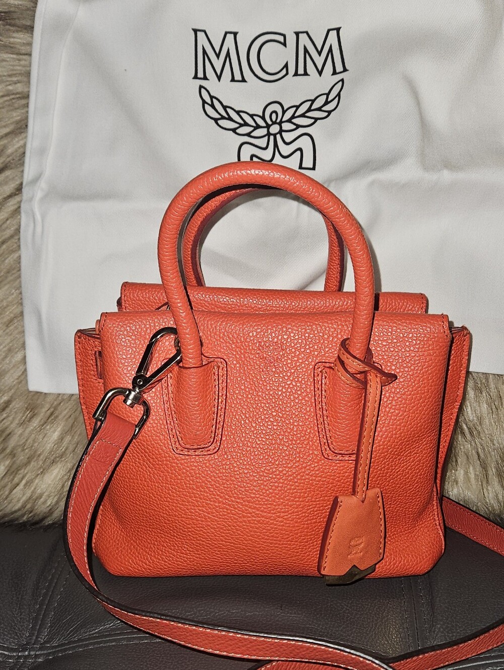 MCM Mini Top-Handle Satchel with Strap